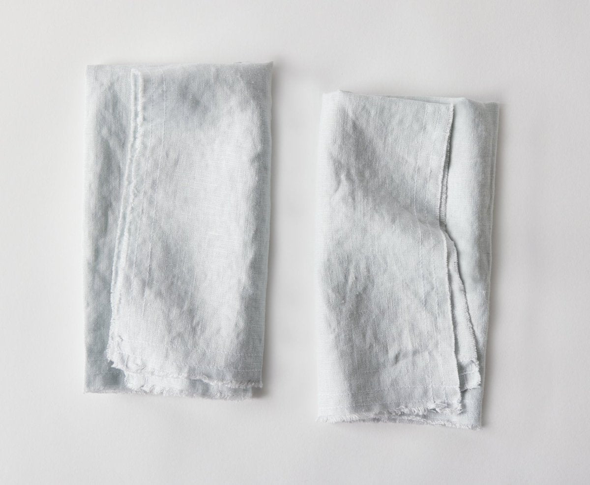 Emerald linen napkins with unfinished edge. – celina mancurti