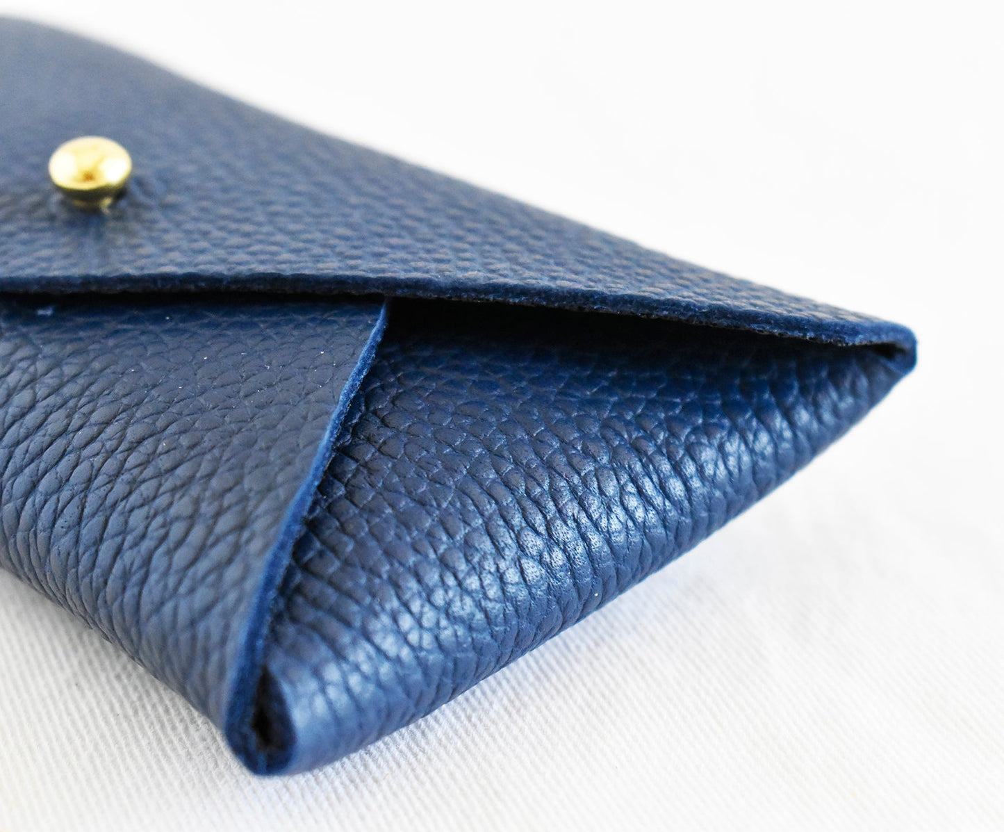 Leather Card Holder- Navy & Black Inside