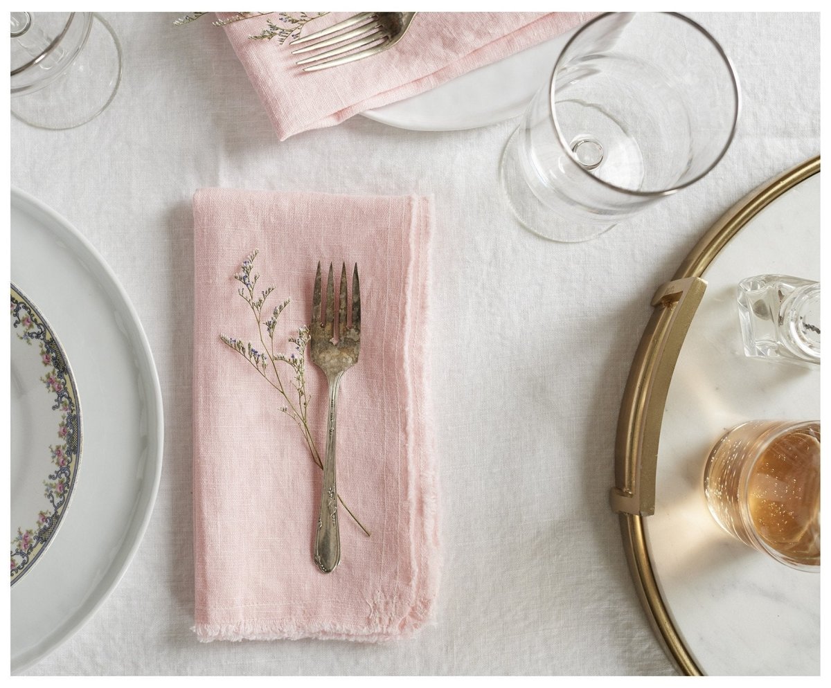 Wild Linen Napkins- Light Pink - celina mancurti - napkins - -set of 2